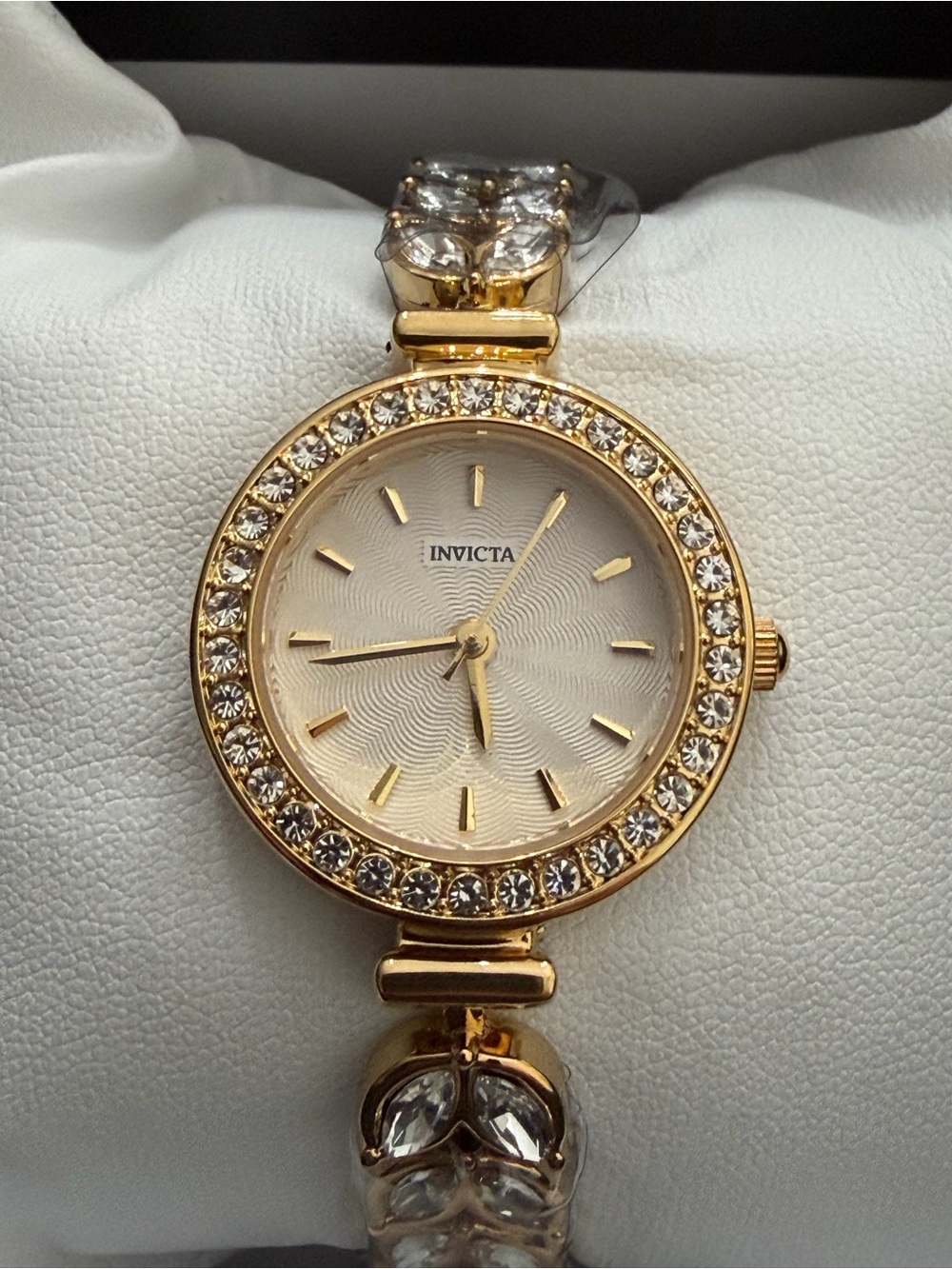 Invicta Vintage Style Women's Gold Crystal Accent Bracelet Watch